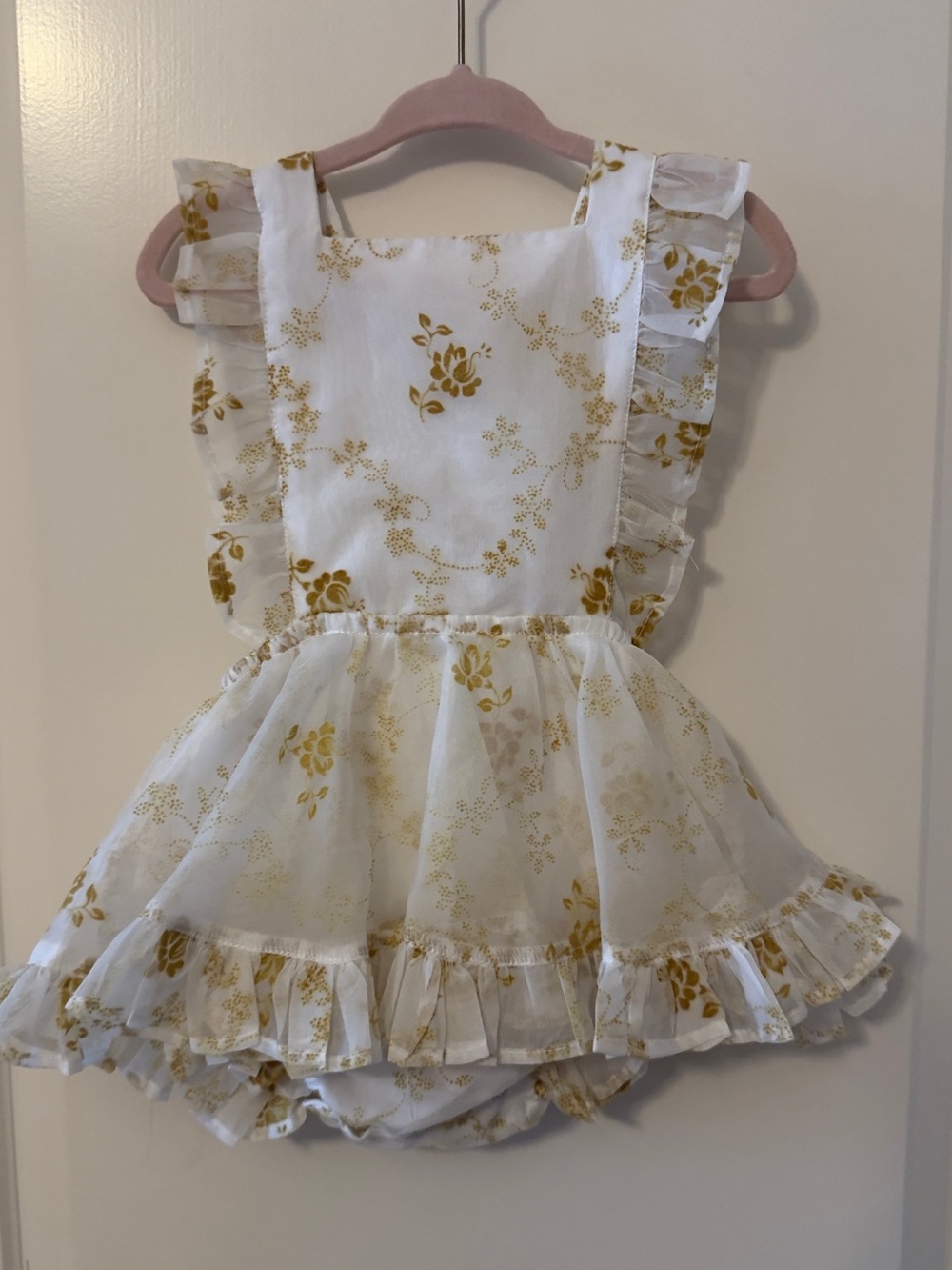 2T floral Numi pinafore dress made with vintage fabric